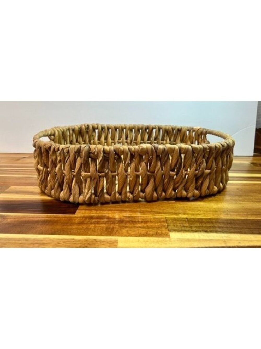 Natural fiber basket, storage , decorative tray, chunky weave, boho, organic